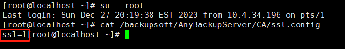 AnyBackup-AnyBackup 7.0  由 ssl 参数不一致导致 Linux 系统安装客户端后控制台不显示该客户端