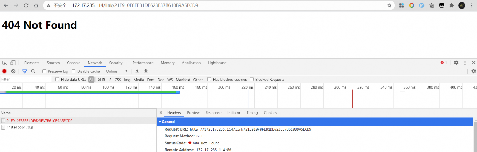 AnyShare-外链链接无法打开，通过 F12 查看 Status Code 为 404 Not Found